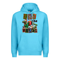 Ocean Blue Rex The Halls Premium Hoodie - FaDigitalArtStudio