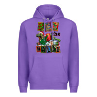 Purple Rex The Halls Premium Hoodie - FaDigitalArtStudio