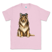 Bubblegum Pink collie with bandanna Classic Tee - texasbilliewilder