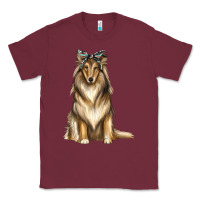 Burgundy collie with bandanna Classic Tee - texasbilliewilder