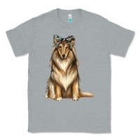 Heather Grey collie with bandanna Classic Tee - texasbilliewilder