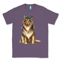 Lavender collie with bandanna Classic Tee - texasbilliewilder