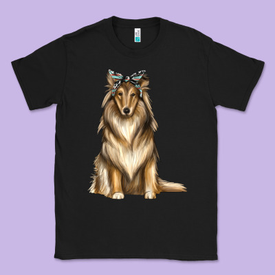 Collie With Bandanna Classic Tee Designed By Texasbilliewilder