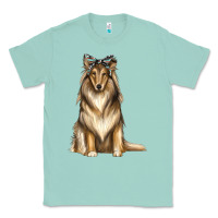 Seafoam collie with bandanna Classic Tee - texasbilliewilder