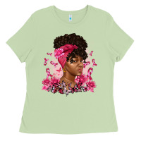 Matcha breast cancer afro woman Ladies Tee - Artiststas