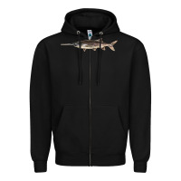 Black Paddlefish Illustrations, Zipper Hoodie - LillyAllenDesigns