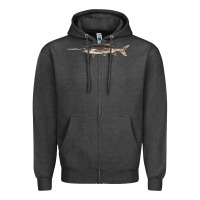 Charcoal Heather Paddlefish Illustrations, Zipper Hoodie - LillyAllenDesigns