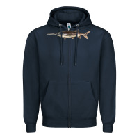 Navy Paddlefish Illustrations, Zipper Hoodie - LillyAllenDesigns