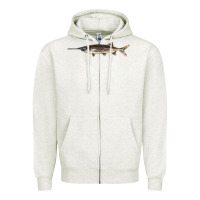 Oatmeal Heather Paddlefish Illustrations, Zipper Hoodie - LillyAllenDesigns