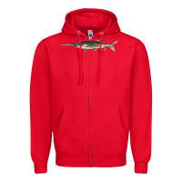 Red Paddlefish Illustrations, Zipper Hoodie - LillyAllenDesigns