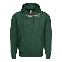 Sports Green Paddlefish Illustrations, Zipper Hoodie - LillyAllenDesigns