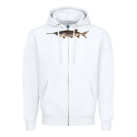 White Paddlefish Illustrations, Zipper Hoodie - LillyAllenDesigns