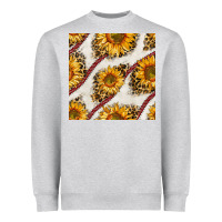 Heather Grey baseball sunflowers and leopard seamless pattern Heavyweight Sweatshirt - BundleAndBundleShop