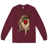 Burgundy deer gnome Long Sleeve Tee - CowGirlArtShop