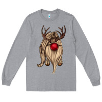 Heather Grey deer gnome Long Sleeve Tee - CowGirlArtShop