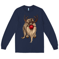 Navy deer gnome Long Sleeve Tee - CowGirlArtShop