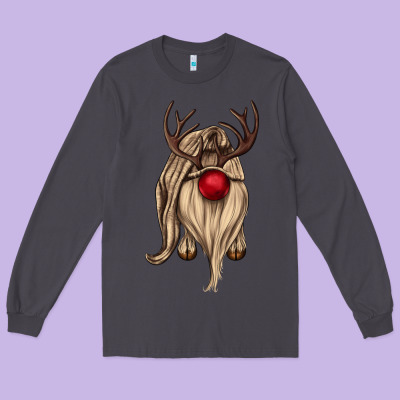 Deer Gnome Long Sleeve Tee Designed By Cowgirlartshop