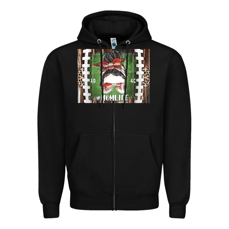 American Football Mom Life Zipper Hoodie by CowhideDigitalArt | Teevron