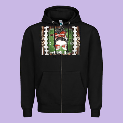American Football Mom Life Zipper Hoodie Designed By Cowhidedigitalart