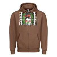 Chestnut American Football Mom life Zipper Hoodie - CowhideDigitalArt