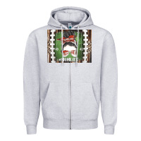 Heather Grey American Football Mom life Zipper Hoodie - CowhideDigitalArt