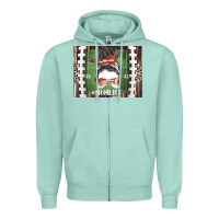 Seafoam American Football Mom life Zipper Hoodie - CowhideDigitalArt