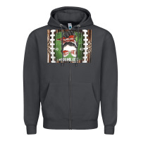 Smoke American Football Mom life Zipper Hoodie - CowhideDigitalArt