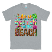 Heather Grey Life is better at the beach Classic Tee - NancyCooperArtShop