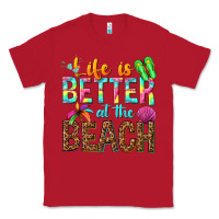 Red Life is better at the beach Classic Tee - NancyCooperArtShop