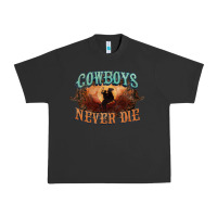 Pigment Black Cowboys never die Urban Heavy Tee - HowdyJamesFarm