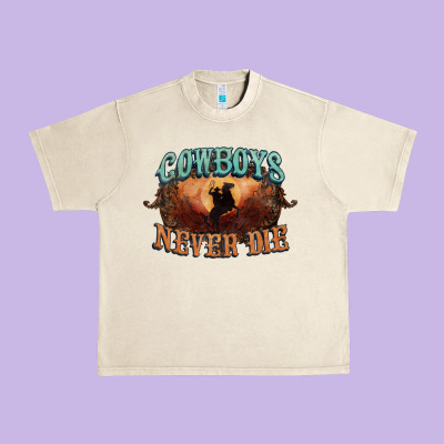Cowboys Never Die Urban Heavy Tee Designed By Howdyjamesfarm