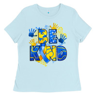 Baby Blue down syndrome be kind Ladies Tee - Artiststas