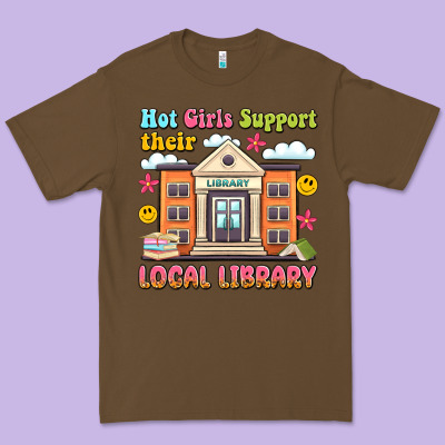 Hot Girls Support Their Local Library Premium Tee Designed By Artiststas