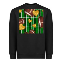 Black american football field and hearts seamless pattern Heavyweight Sweatshirt - BundleAndBundleShop