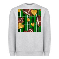 Heather Grey american football field and hearts seamless pattern Heavyweight Sweatshirt - BundleAndBundleShop