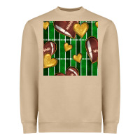 American Football Field And Hearts Seamless Pattern Heavyweight Sweatshirt | Teevron