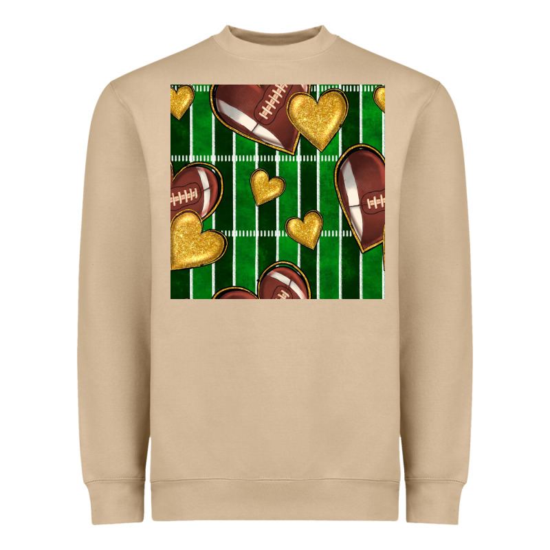 American Football Field And Hearts Seamless Pattern Heavyweight Sweatshirt by BundleAndBundleShop | Teevron
