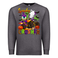 Charcoal Heather spooky cruhser with monster truck Premium Sweatshirt - Artiststas