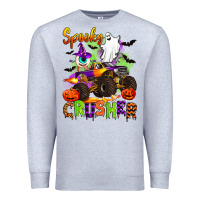 Heather Grey spooky cruhser with monster truck Premium Sweatshirt - Artiststas