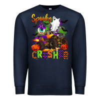 Navy spooky cruhser with monster truck Premium Sweatshirt - Artiststas