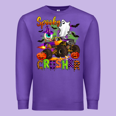 Spooky Cruhser With Monster Truck Premium Sweatshirt Designed By Artiststas