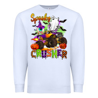 White spooky cruhser with monster truck Premium Sweatshirt - Artiststas