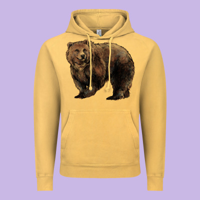 Grizzly Bear Vintage Hoodie Designed By Howdyjamesfarm
