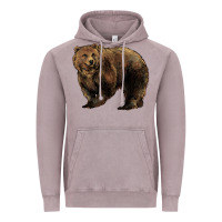 Vintage Zinc Grizzly Bear Vintage Hoodie - HowdyJamesFarm
