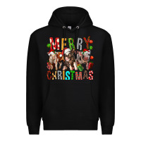 Black Merry christmas pigs Premium Hoodie - FaDigitalArtStudio