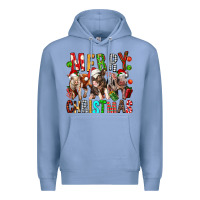 Colony Blue Merry christmas pigs Premium Hoodie - FaDigitalArtStudio