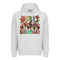 Dove Grey Merry christmas pigs Premium Hoodie - FaDigitalArtStudio