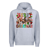 Heather Grey Merry christmas pigs Premium Hoodie - FaDigitalArtStudio