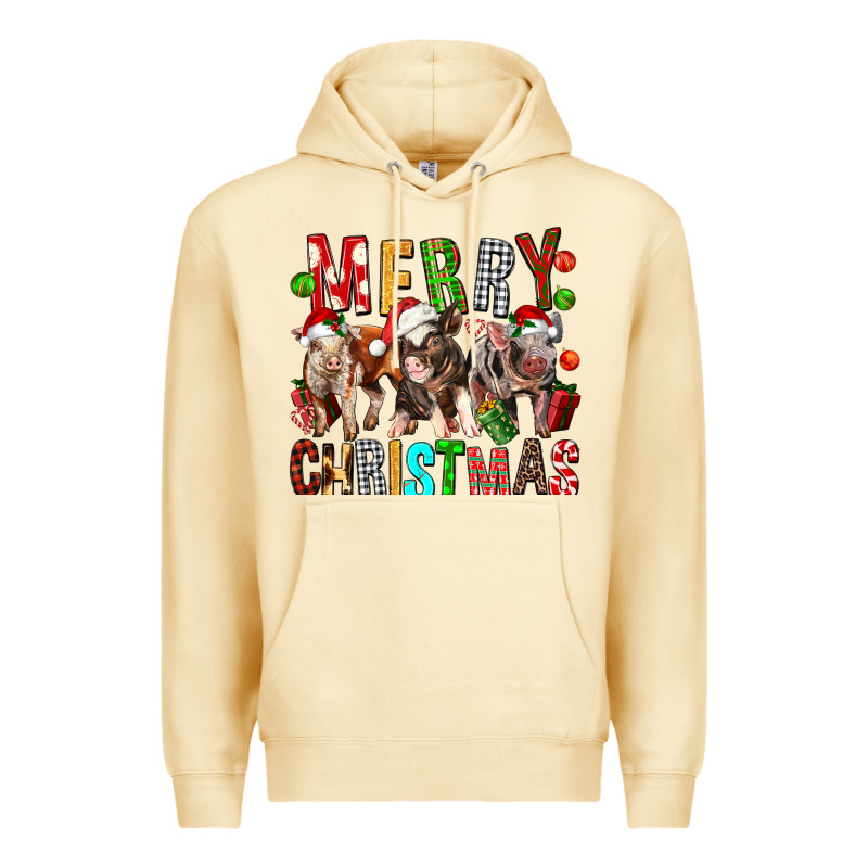 Merry Christmas Pigs Premium Hoodie by FaDigitalArtStudio | Teevron