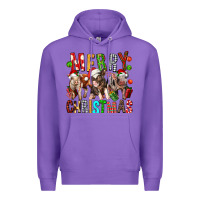 Purple Merry christmas pigs Premium Hoodie - FaDigitalArtStudio